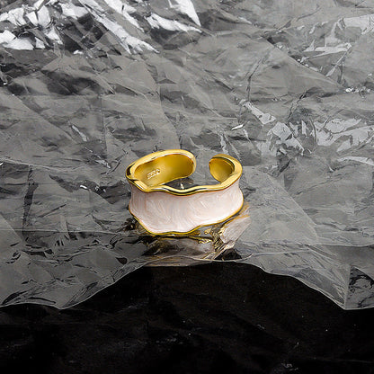Glazed Resin Female Personality Simple Cold Rings
