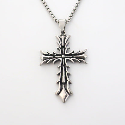Stainless Steel Fashion Vintage Cross Pendant High Necklaces