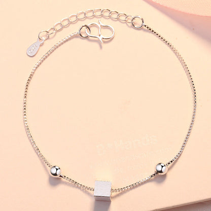 Frosted Surface Brushed Single Square Prime Sier Version Bracelets