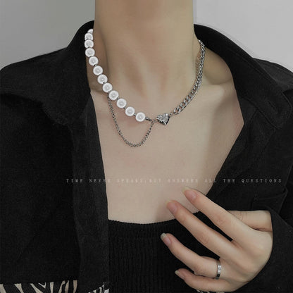 Stitching Love Tassel Female Niche Design Cold Wind Necklaces