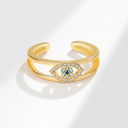 Women's Devil's Eye Female Blue Index Finger Rings
