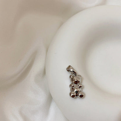 Transparent Bear Metal Smiley Pendant Female Necklaces