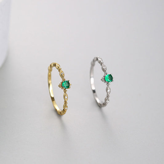 Emerald Refined Rhinestone Fashion Beautiful Personality Rings