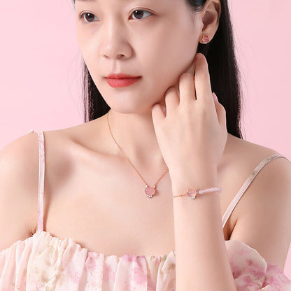 Heart Sterling Sier Peach Lucky Cute Dragon Life Necklaces