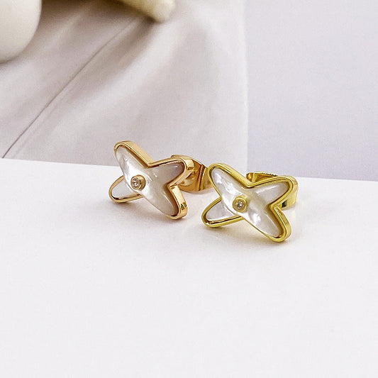 Women's Cross Shell Fritillary Light Luxury Temperament Earrings