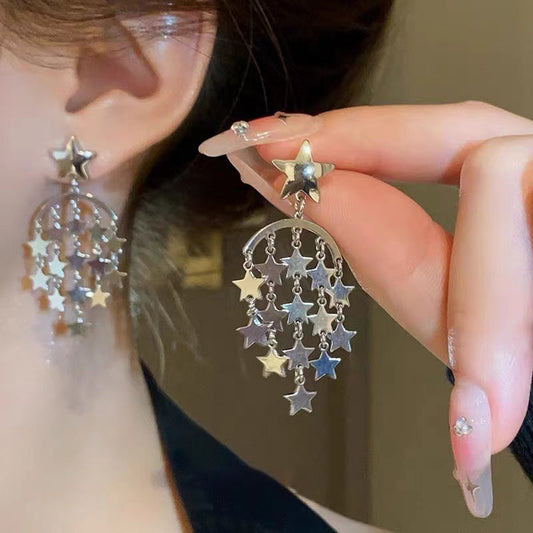 Women's Temperament Star Tassel Niche Design Unique Earrings