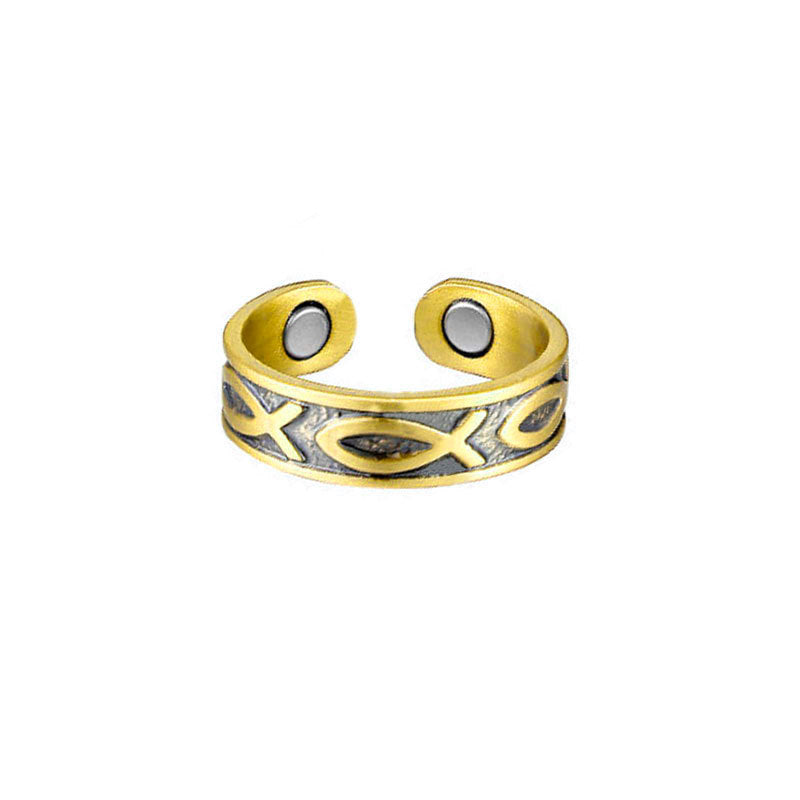 Personality Little Fish Magnet Energy Fashion Retro Rings