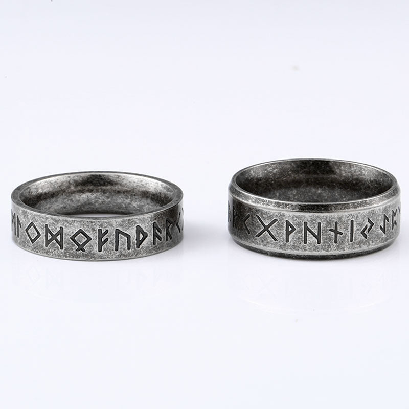 Women's & Men's & Fashion Stainless Steel And Nordic Retro Viking Letter Rings