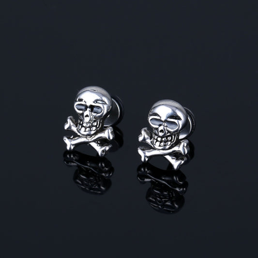 Men's Rock Skull Stainless Steel High-grade Dark Style Ear Earrings