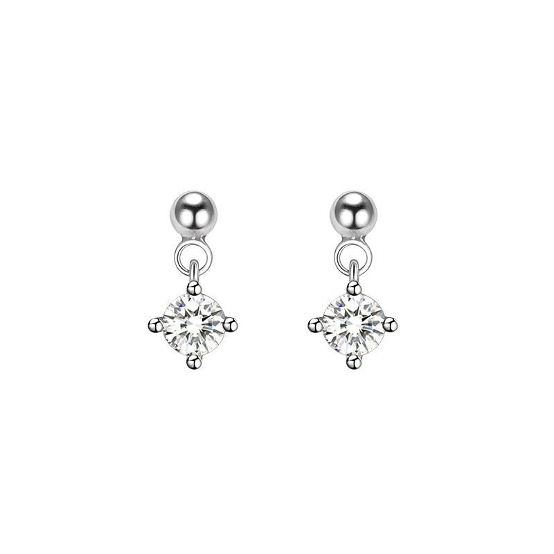 Cute Mini Single Diamond Beads Bean-shaped Rings