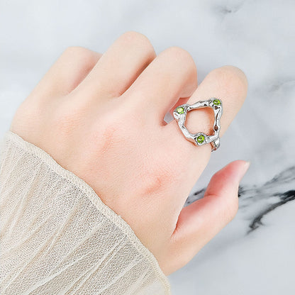 Women's Sense Minority Simple Irregular Inlaid Zircon Rings