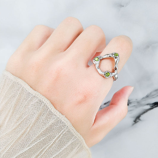 Women's Sense Minority Simple Irregular Inlaid Zircon Rings