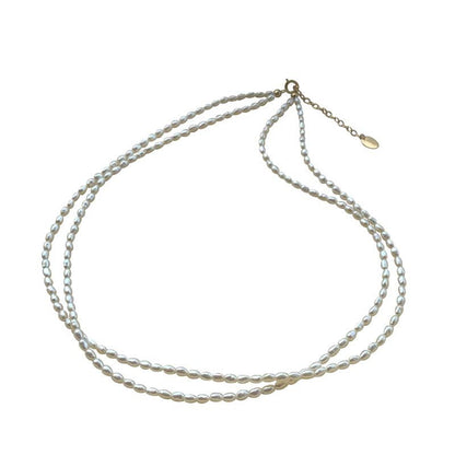 Women's Strong Light Natural Freshwater Grain Of Rice Niche Necklaces