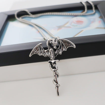 Men's Personalized Halloween Dragon Wings Pendant Trendy Necklaces
