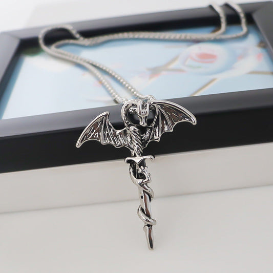 Men's Personalized Halloween Dragon Wings Pendant Trendy Necklaces