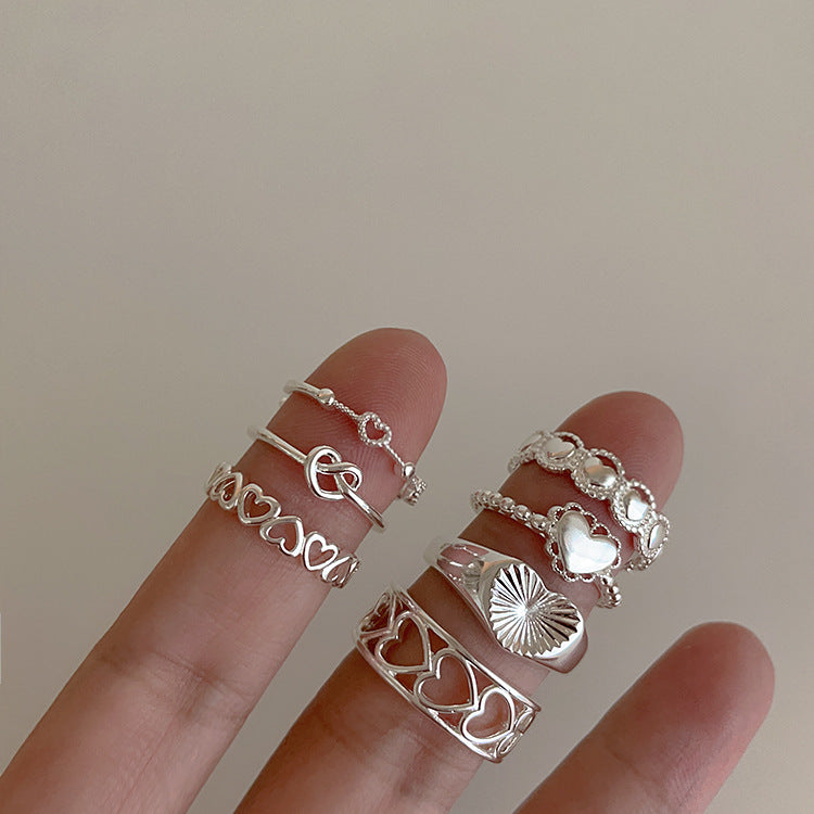 Heart Female French Retro Minority Design Sense Rings