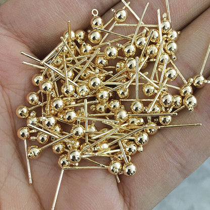 Round Beads Ear Accessories Handmade Material Earrings