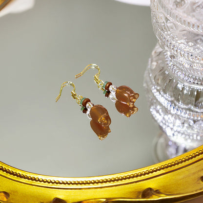 Eardrops Design Beaded Long Mori Style Rings