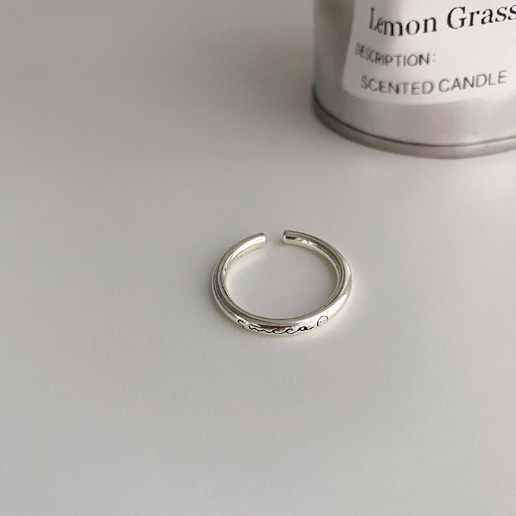 Women's Retro Distressed Geometric Open Trendy Niche Rings