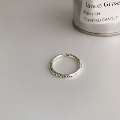 Women's Retro Distressed Geometric Open Trendy Niche Rings