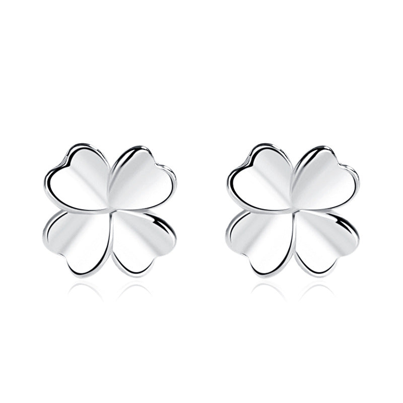Women's Glossy Four Leaf Clover Ear Graceful Earrings