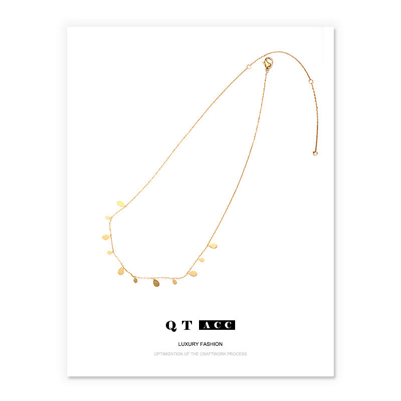 Women's Real Gold Korean Style Simple Fashion Temperamental Necklaces