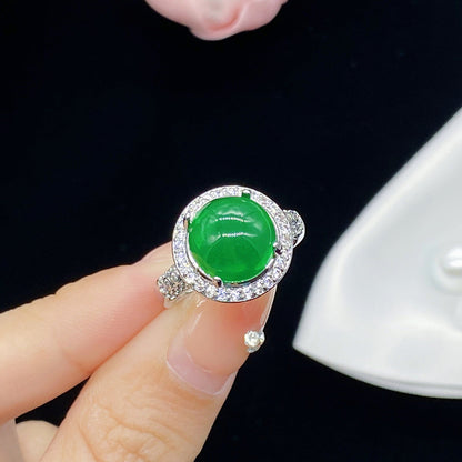 Natural Icy Chalcedony Jasper Open Female Rings