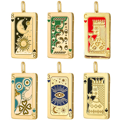 Tarot Pendant Playing Card Sweater Chain Necklaces