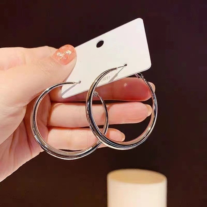 Needle Exaggerated And Personalized Design Metal Big Earrings