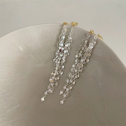 Sequins Long Tassel Ear Female Design Sense Earrings