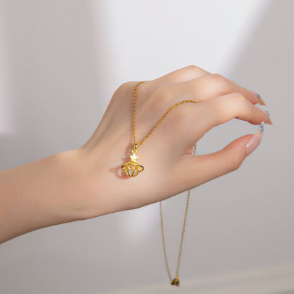 Women's Steel Exquisite Fully Jeweled Loving Heart Necklaces