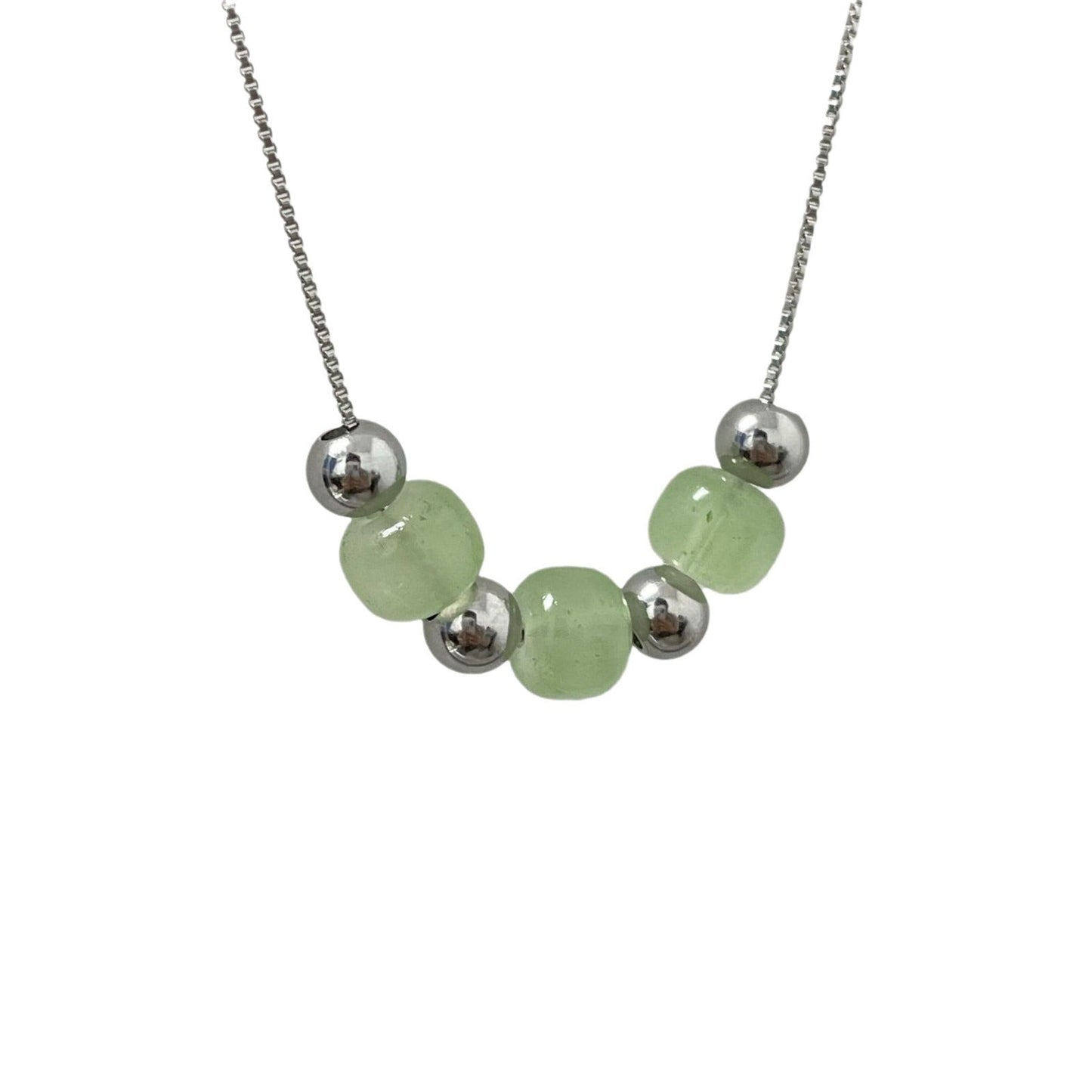 Women's Lucky Beads Imitation Jade Sweater Chain Necklaces