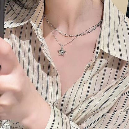 Luxury Temperamental Minority Advanced Design Five-pointed Star Pendant Trendy Necklaces