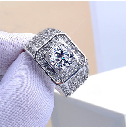 Men's Diamond Shining Big Loose Group Inlaid Zircon Rings
