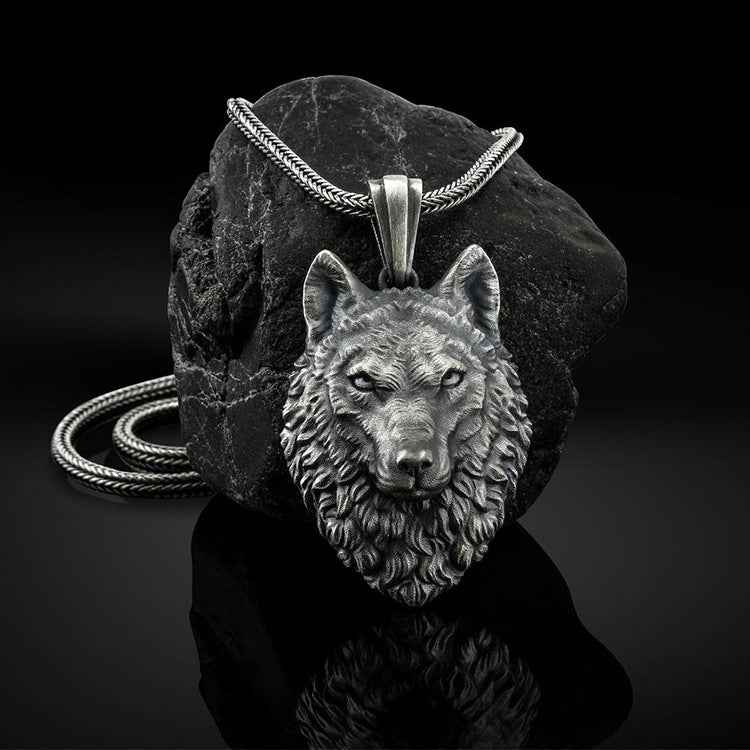 Women's & Men's & Hip Hop Wolf Head Pendant Necklaces