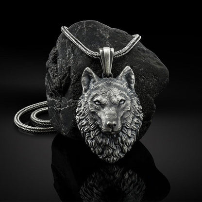 Women's & Men's & Hip Hop Wolf Head Pendant Necklaces