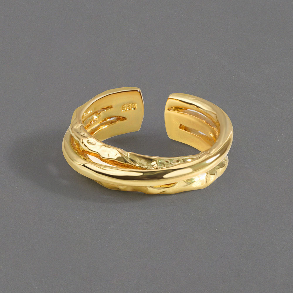 Exaggerated Irregular Line Female Fashion Net Rings