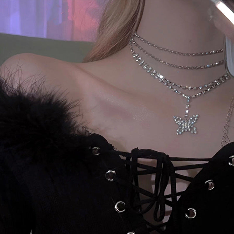 Sexy Hot Diamond Butterfly Metal Thin Waist Necklaces