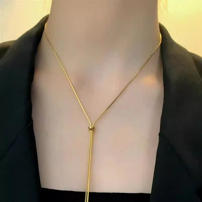 Steel Pull-out Adjustable Sweater Chain High-grade Necklaces