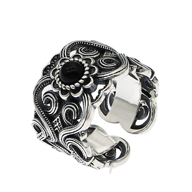 Men's Sier Vintage Creative Trendy Personalized Ethnic Rings