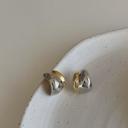 Dripping Metal Female Niche Retro Personality And Earrings