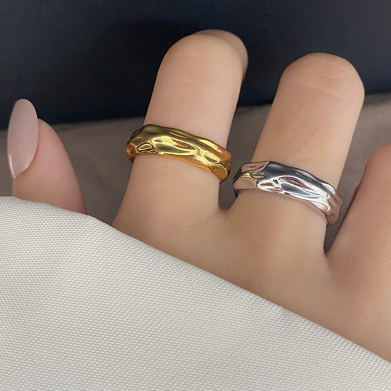 Korean Opening Cold Wind Irregular Concave Convex Rings