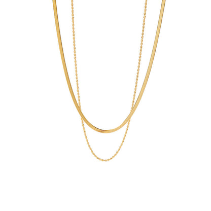 Women's Classic Simple Jewelry Gold Plated Blade Chain Like Necklaces