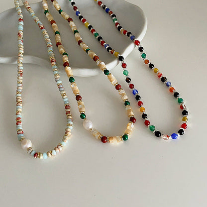 Women's Stone Stringed Pearls Design Sense Niche Necklaces