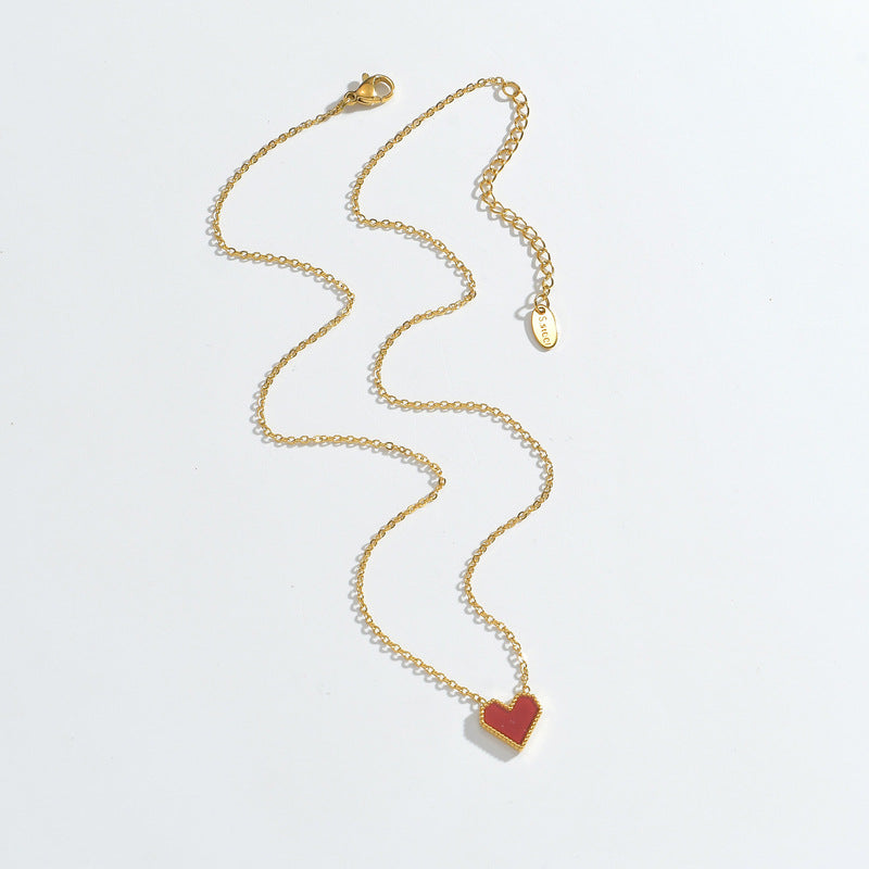 Stainless Steel Heart-shaped Accessories Female Style Necklaces