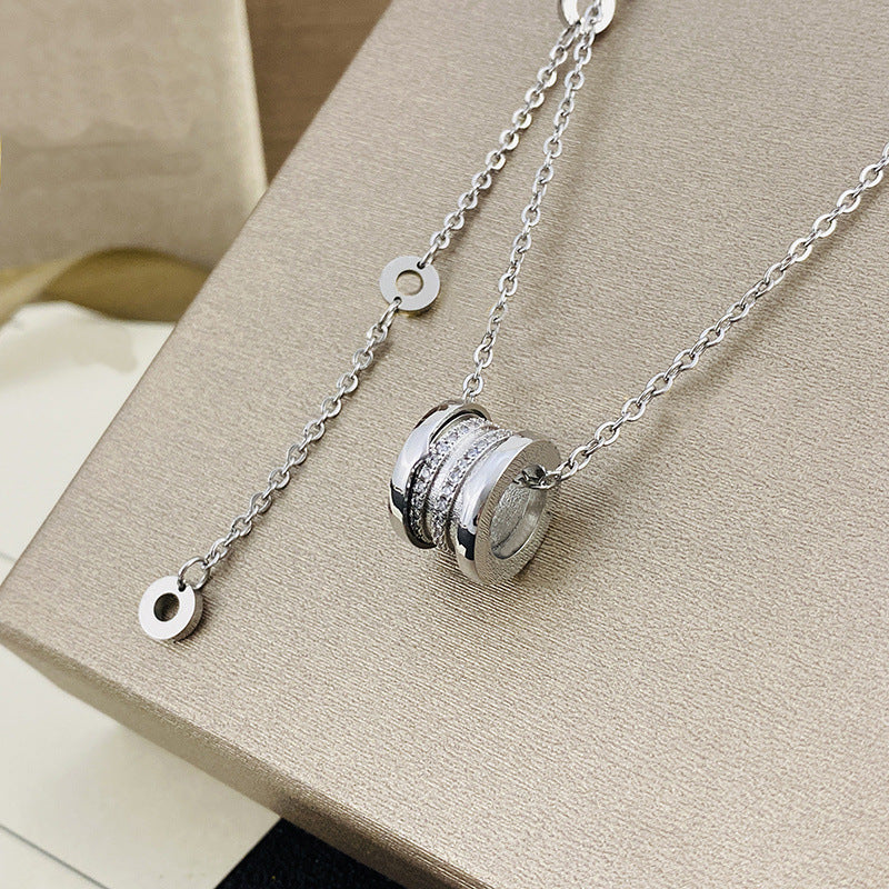 Women's & Men's Ceramic High Version Spring Full Diamond Small Waist Necklaces