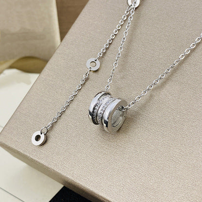 Women's & Men's Ceramic High Version Spring Full Diamond Small Waist Necklaces