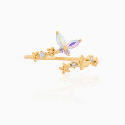 Women's Fashion Gradient Butterfly Opening Female Personality Trendy Rings