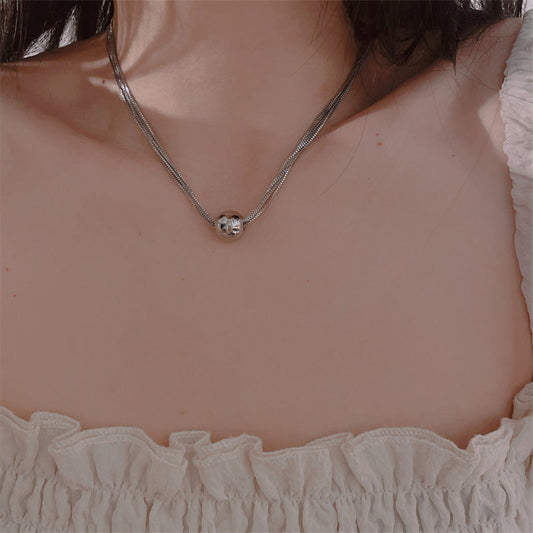 High-grade Chain Geometric Ball Titanium Steel Necklaces