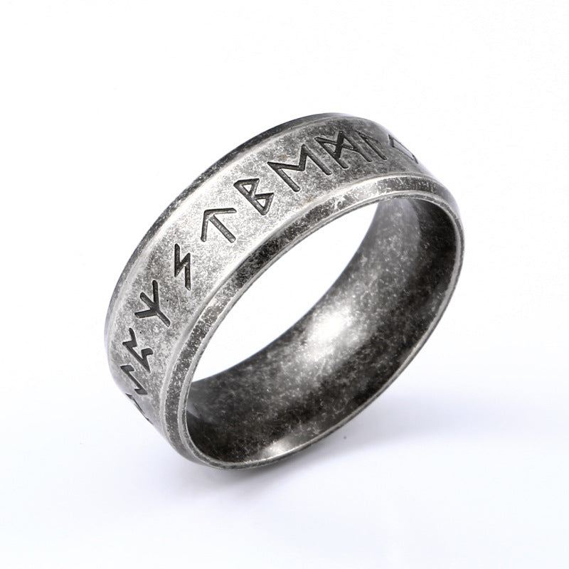 Women's & Men's & Fashion Stainless Steel And Nordic Retro Viking Letter Rings